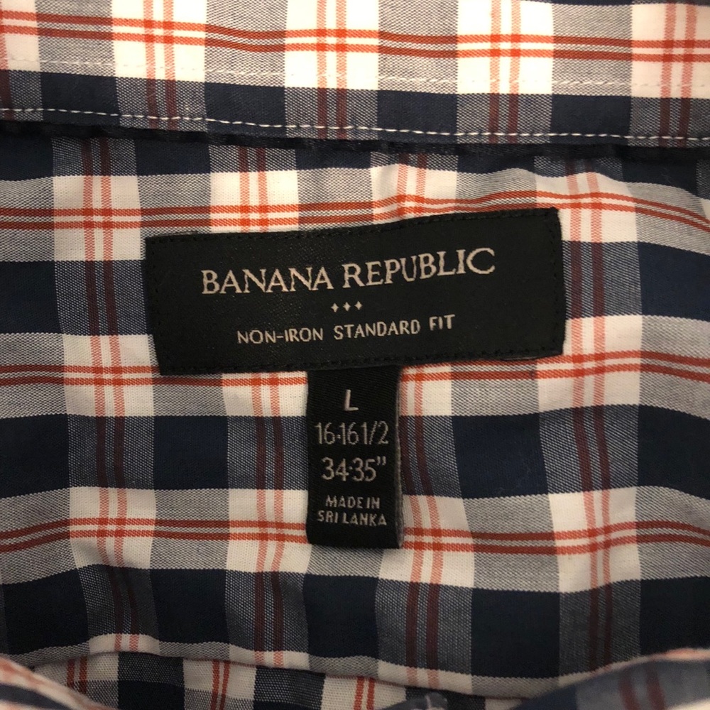 Banana Republic Blue & Orange Dress Shirt (L) - Picture 3 of 3